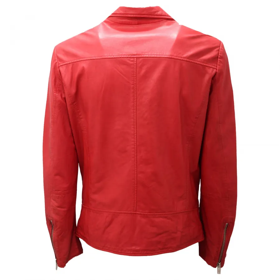 4691AD giubbotto pelle uomo BULLY red cherry leather jacket men