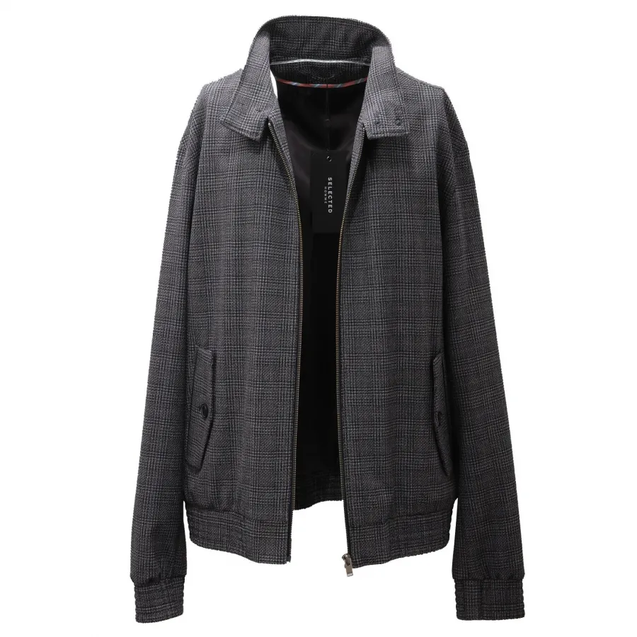 6474AD giubbotto uomo SELECTED grey/black check jacket man