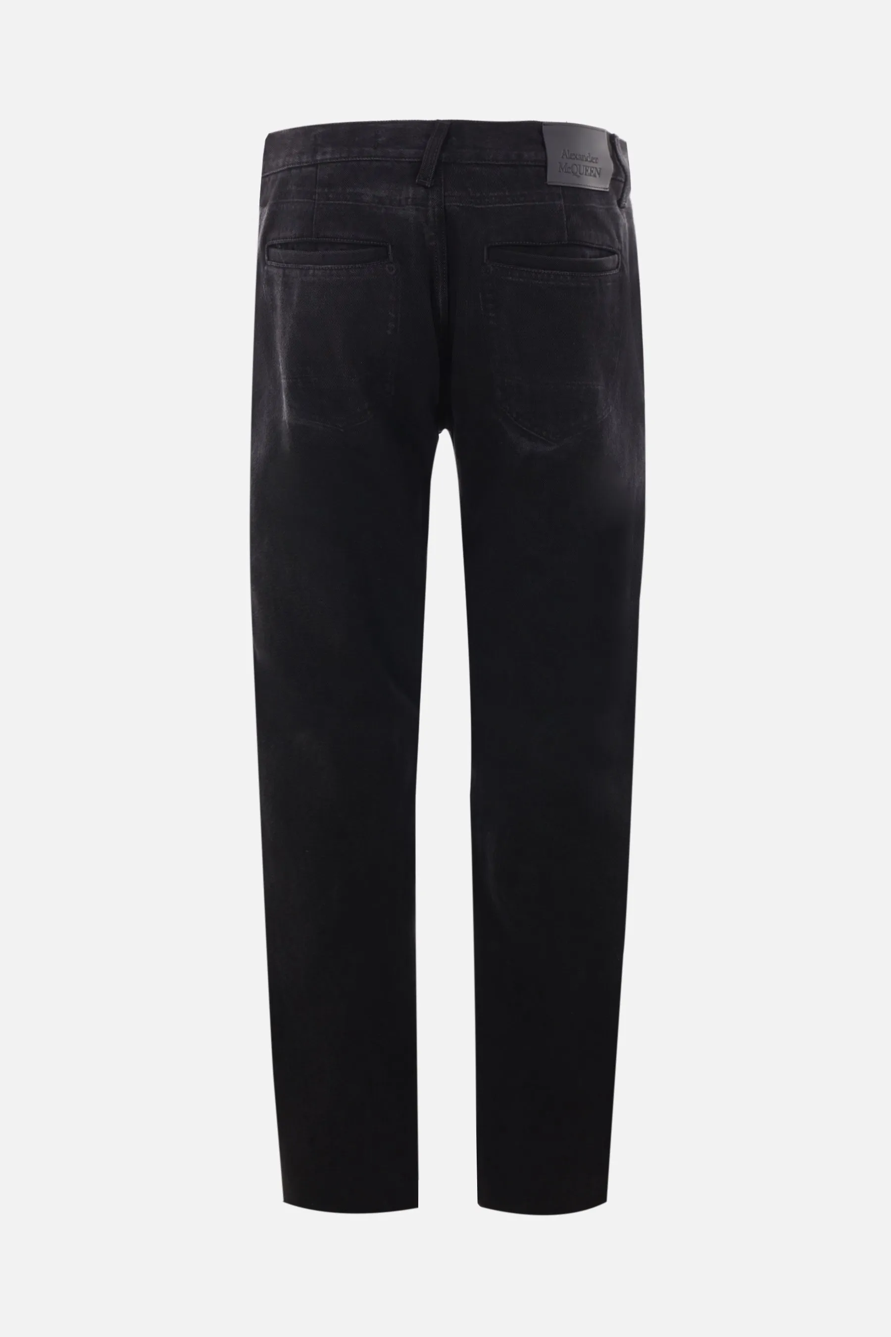  ALEXANDER McQUEEN jeans a gamba dritta in denim Ghostwash 