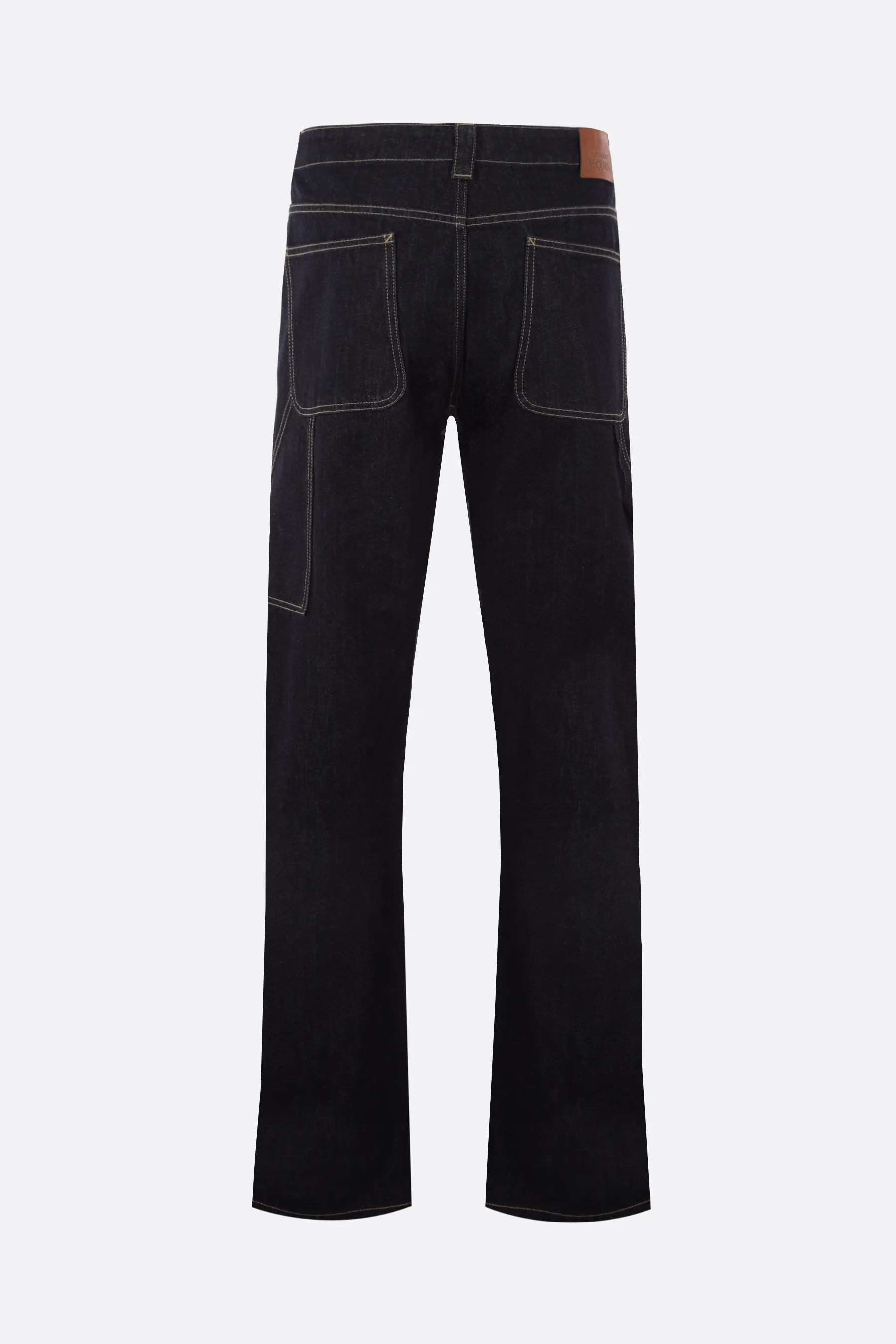  ALEXANDER McQUEEN jeans workwear a gamba dritta in denim 