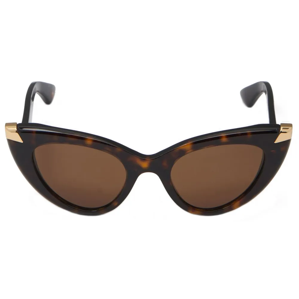 Alexander McQueen - Occhiali da Sole Cat-Eye Punk Rivet da Donna - Havana - Alexander McQueen Eyewear