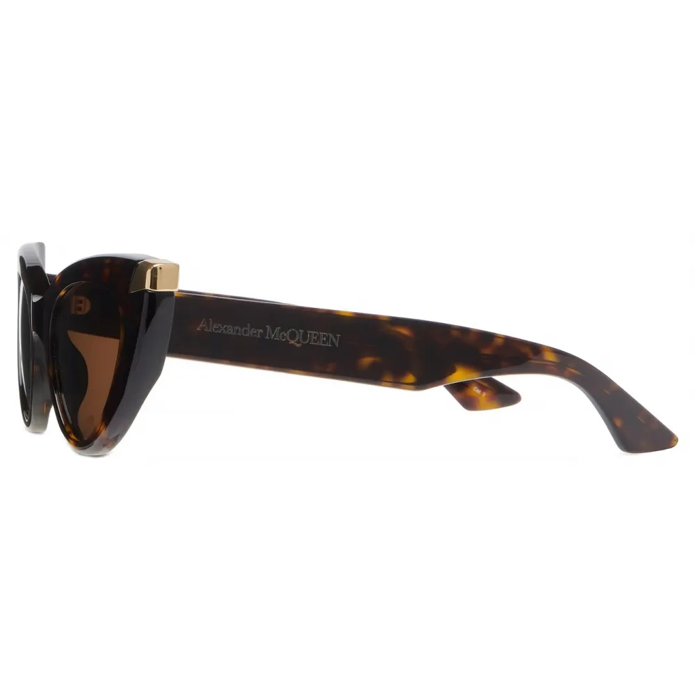 Alexander McQueen - Occhiali da Sole Cat-Eye Punk Rivet da Donna - Havana - Alexander McQueen Eyewear