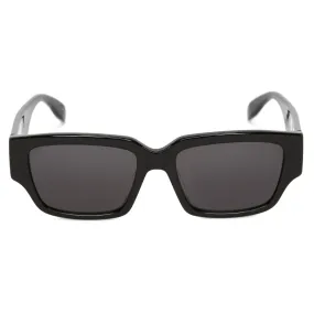 Alexander McQueen - Occhiali da Sole McQueen Graffiti Rettangolari da Uomo - Nero Rosso - Alexander McQueen Eyewear