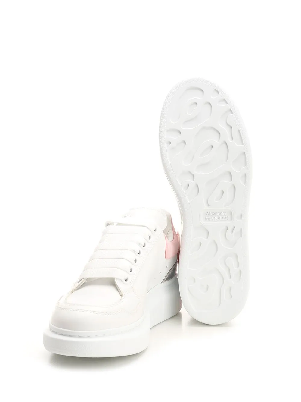   Alexander Mcqueen  Sneaker oversize bianco e rosa  