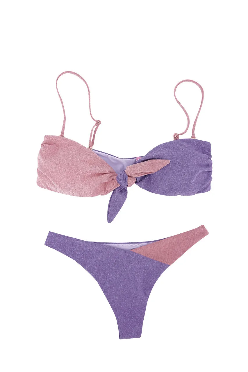 Bandeau Bikini with Brazilian / Purple