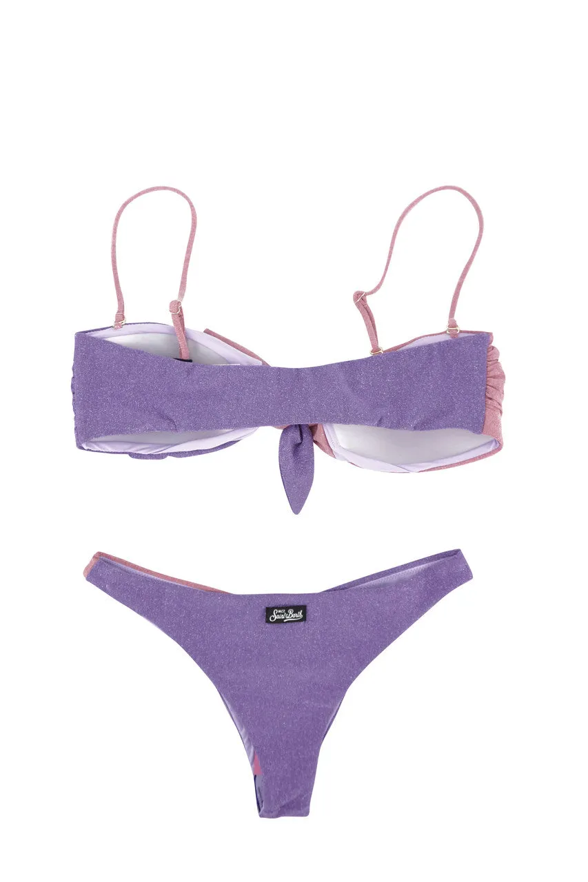 Bandeau Bikini with Brazilian / Purple