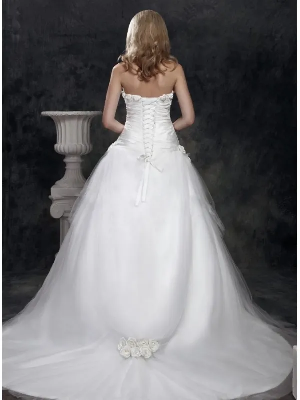 BESS - A-line Strapless Chapel train Tulle Wedding dress