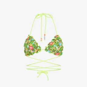 BIKINI TOP PRINT LIME/VERDE SCURO