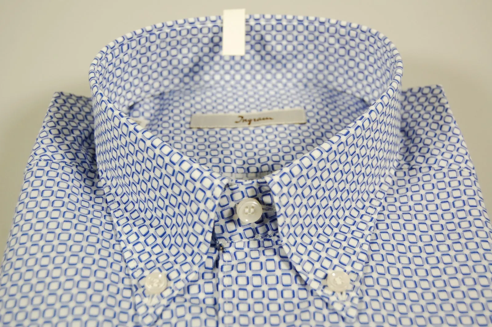 Blue print shirt ingram button-down collar