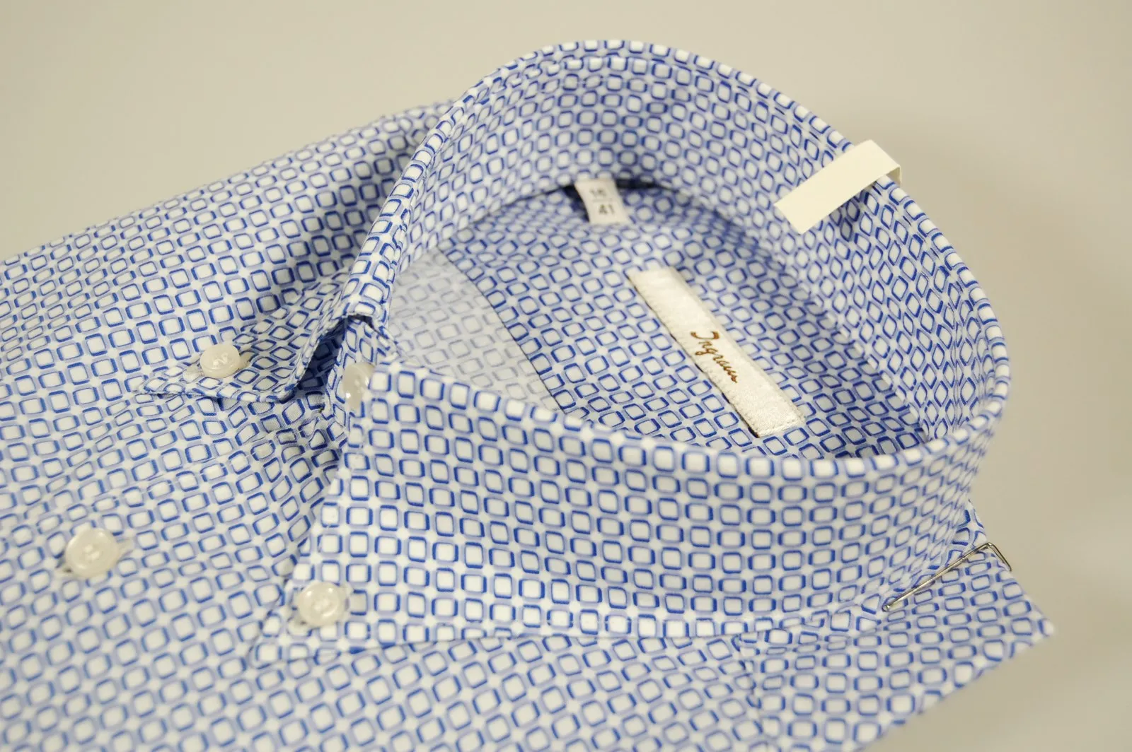 Blue print shirt ingram button-down collar