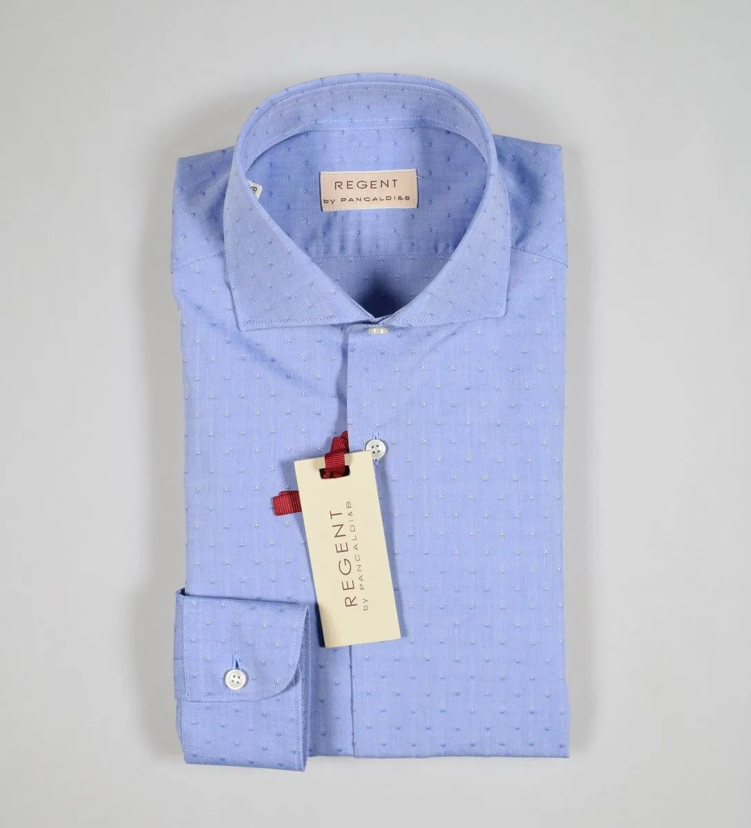 Blue slim Fit small printed shirt pancaldi