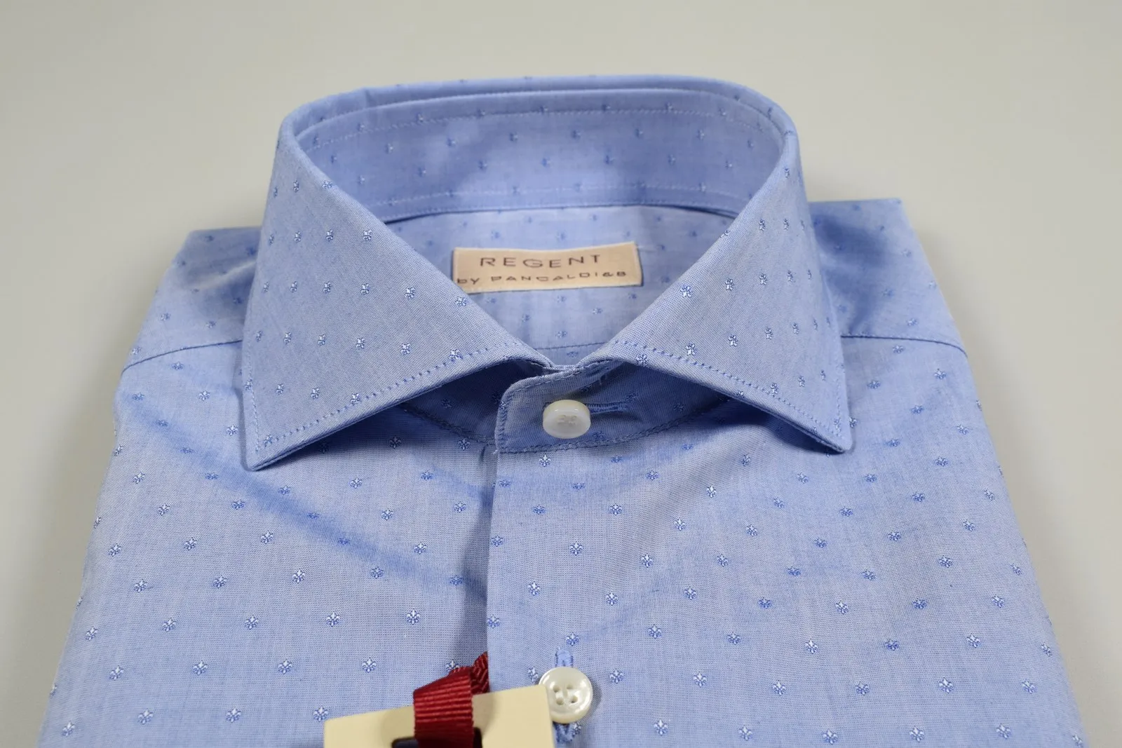 Blue slim Fit small printed shirt pancaldi