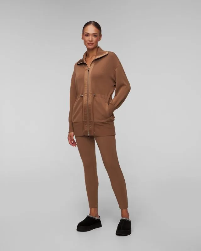 Brązowa kurtka dzianinowa damska Varley Ridgefield Longline Jacket VAR01574-goldenbronze