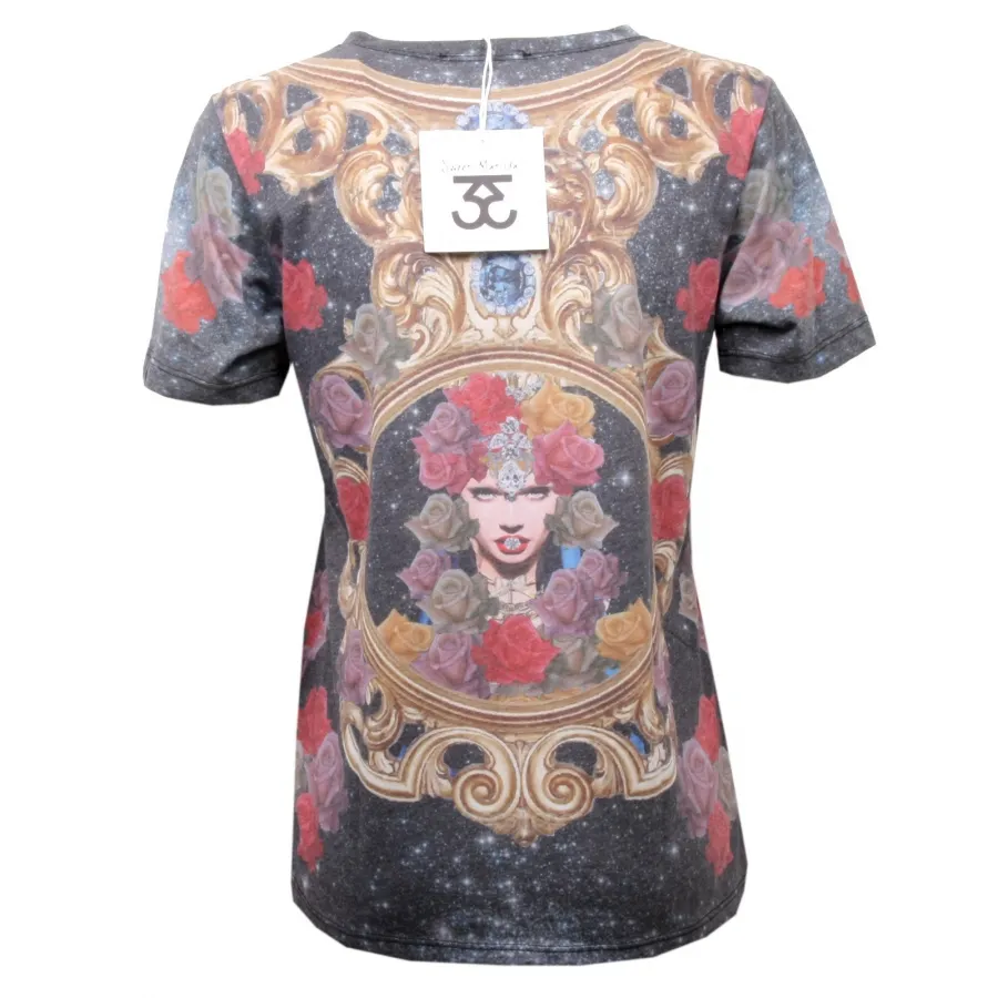 C4478 t-shirt donna SWEET MATILDA multicolore t-shirt woman