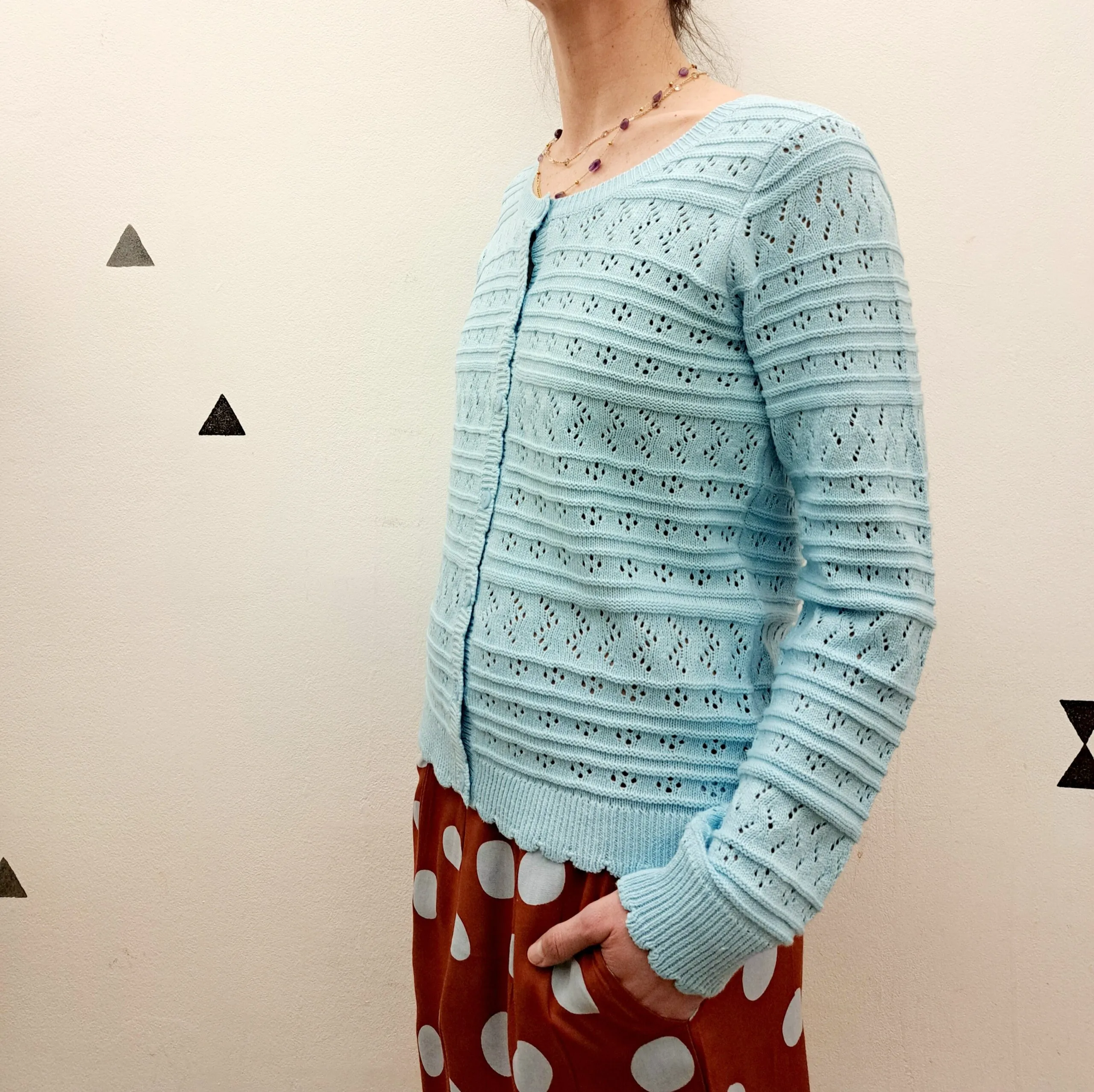 Cardigan Traforato Celeste BYNAJO b.young