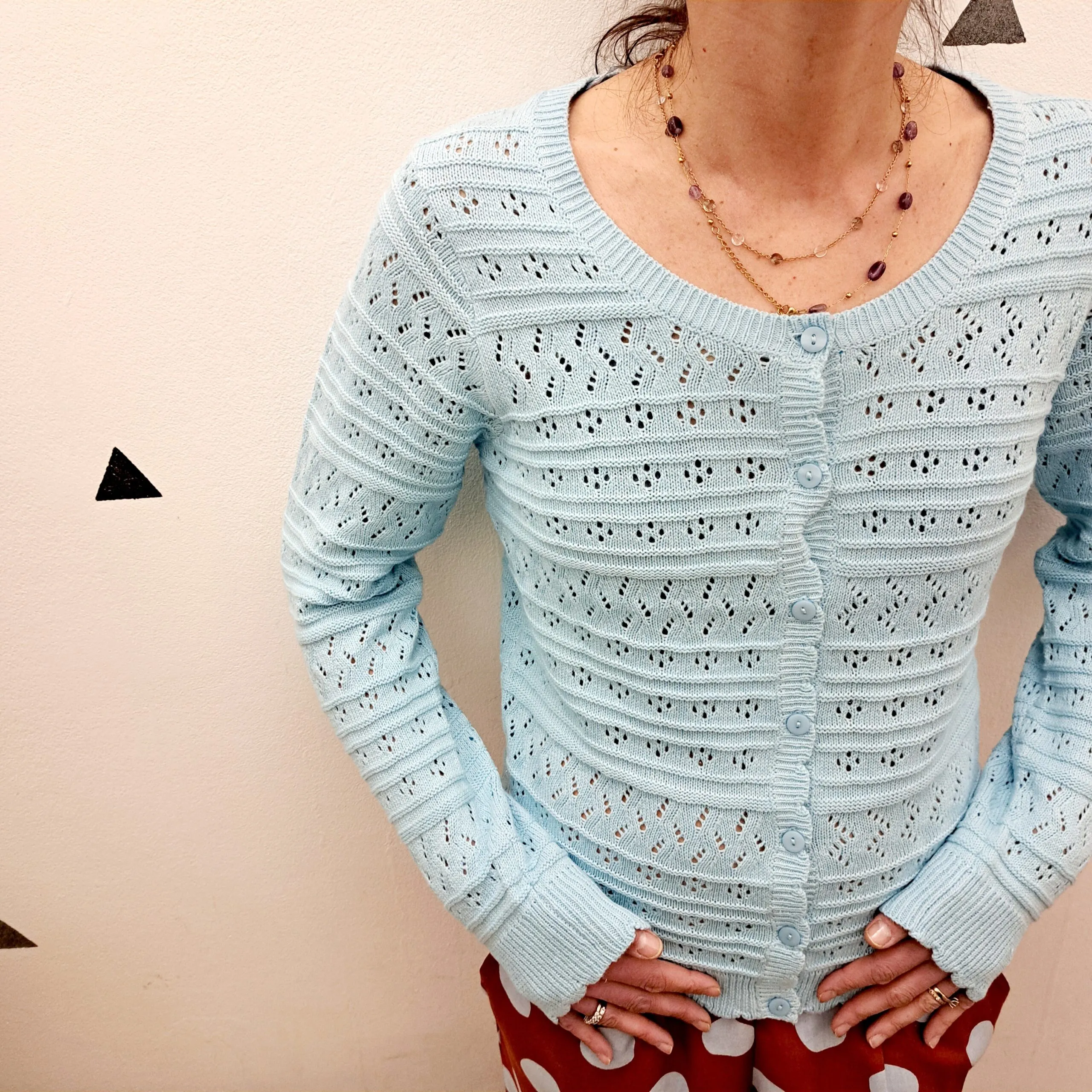 Cardigan Traforato Celeste BYNAJO b.young