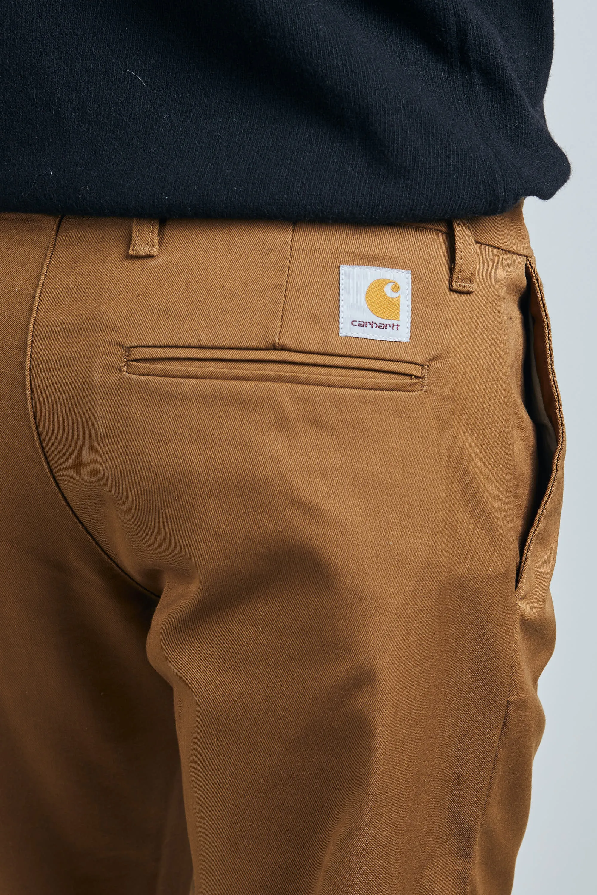 Carhartt Wip Sid Pant Stretch Twill Marrone Uomo