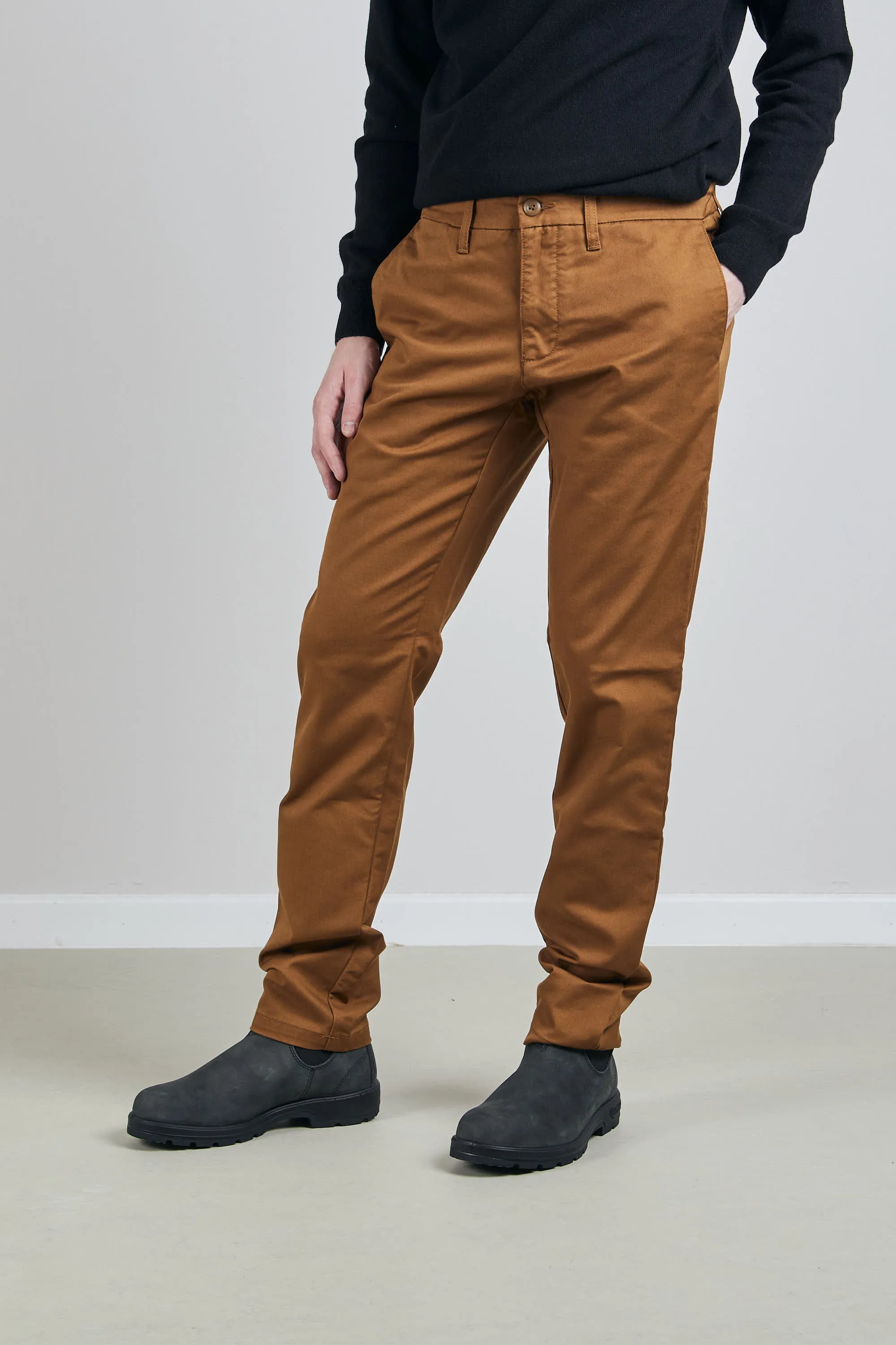 Carhartt Wip Sid Pant Stretch Twill Marrone Uomo