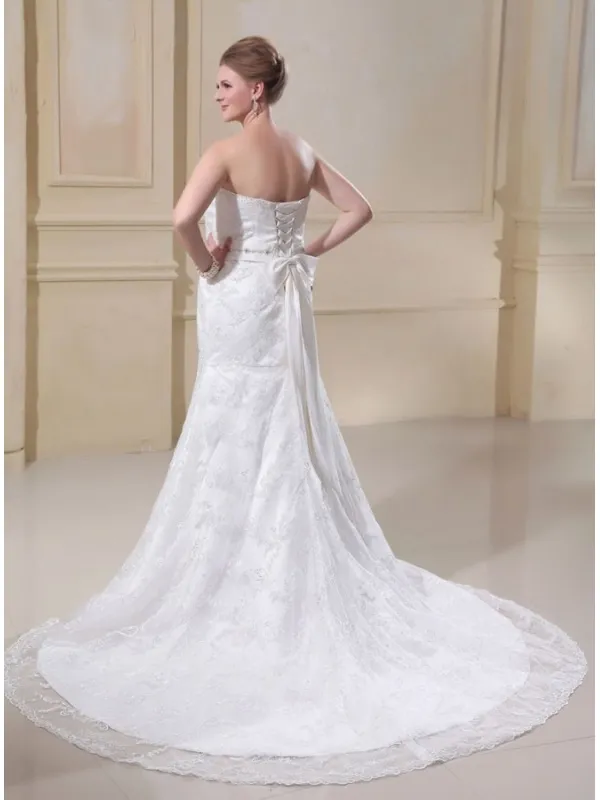 CARON - Mermaid Sweetheart Chapel train Lace Wedding dress