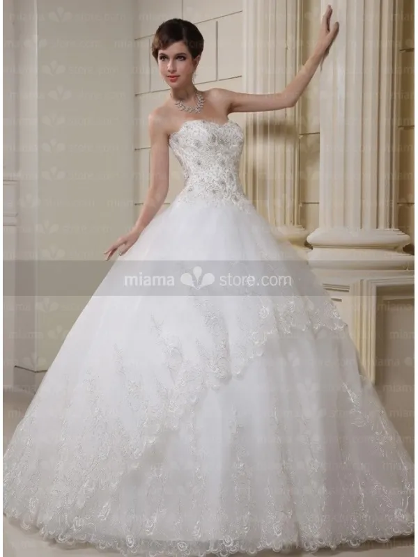 CHERRY - A-line Ball gown Sweetheart Floor length Tulle Wedding dress