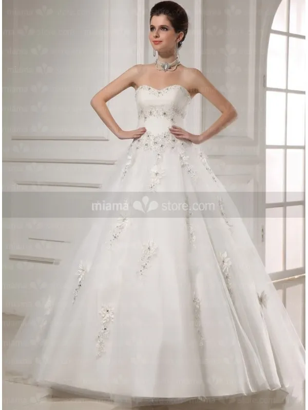 CHERYL - A-line Ball gown Sweetheart Floor length Tulle Wedding dress