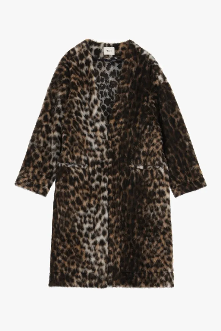  Coat with leopard print design    