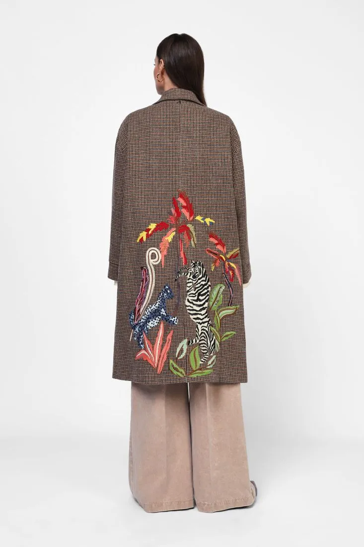  Coat with tropical embroidery    