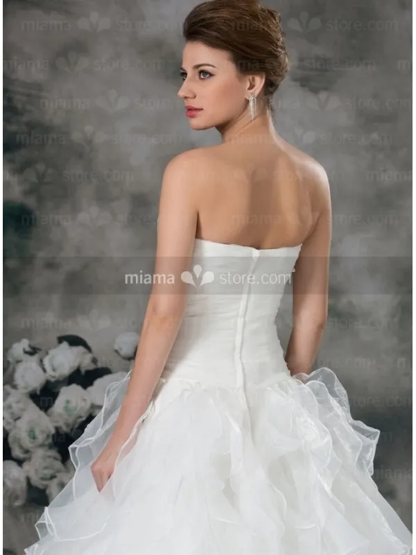 CORNELIA - A-line Sweetheart Chapel train Organza Wedding dress