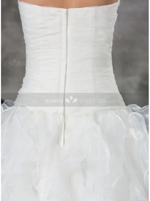 CORNELIA - A-line Sweetheart Chapel train Organza Wedding dress