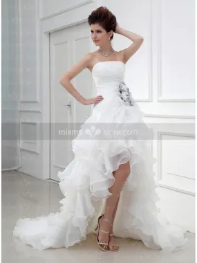 DAISY - A-line Strapless Chapel train Organza Wedding dress