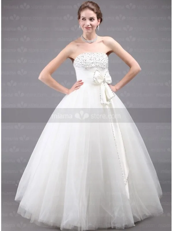 DANA - A-line Ball gown Strapless Floor length Tulle Wedding dress