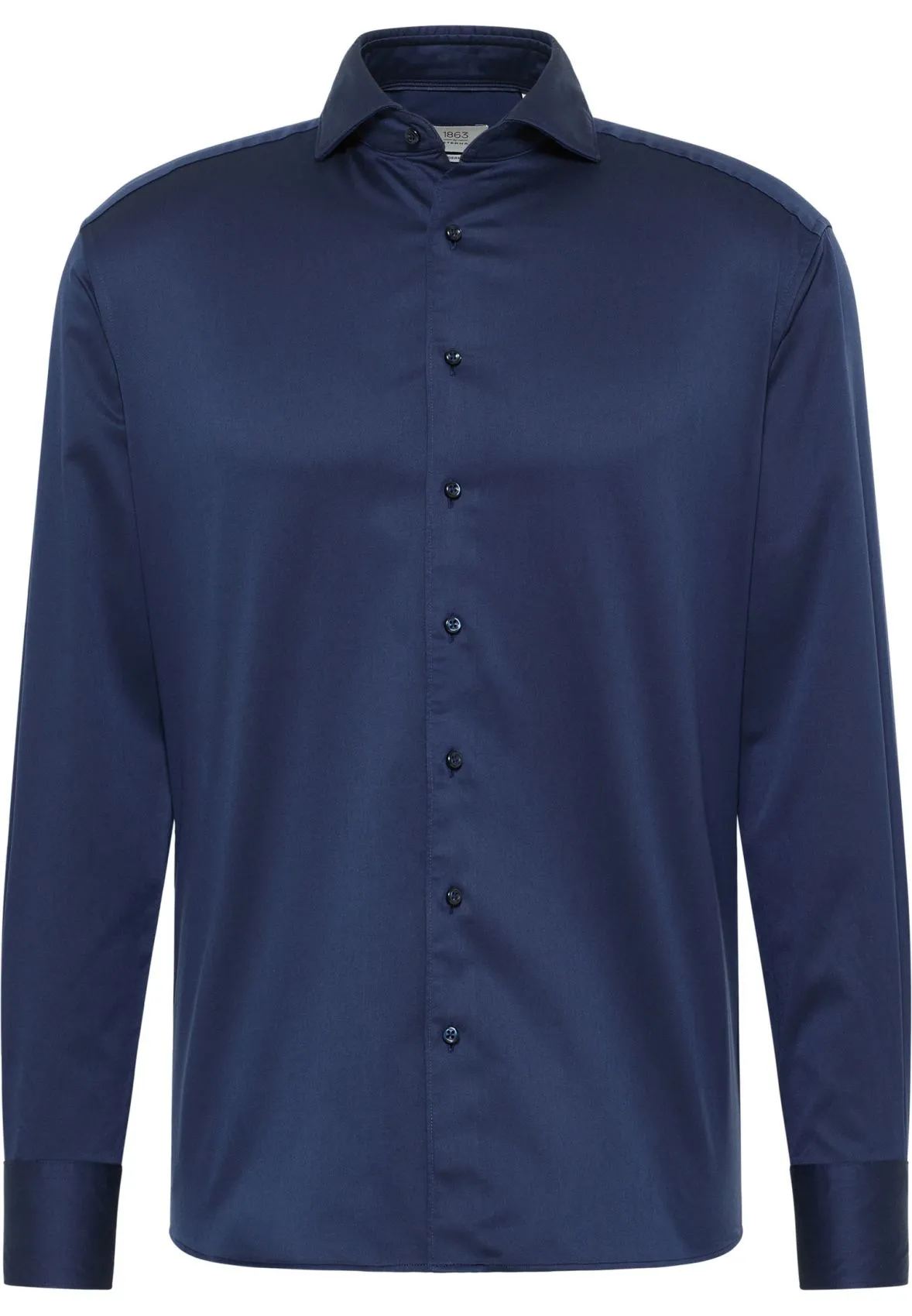 Dark blue eterna cotton twisted twill shirt with modern fit