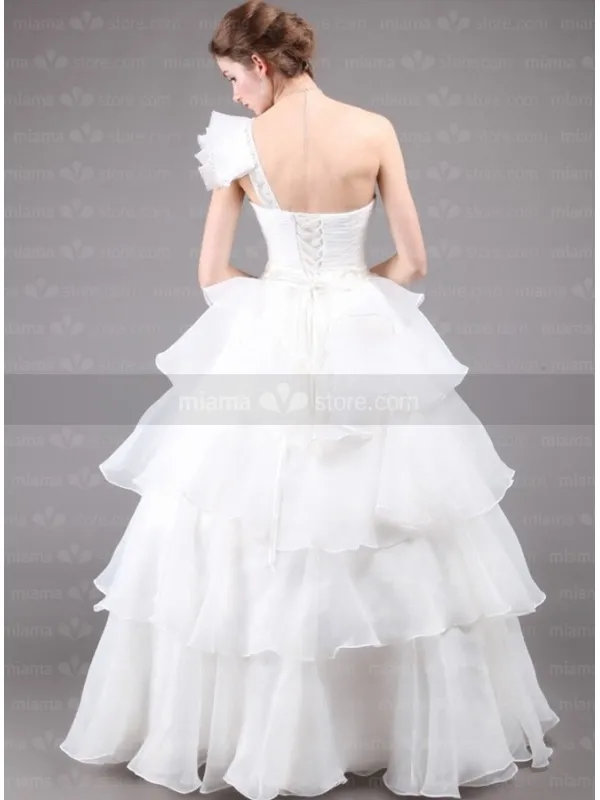 DARLENE - A-line Ball gown Floor length One shoulder Wedding dress