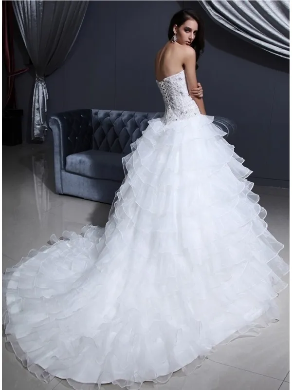 ESTHER - A-line Sweetheart Chapel train Organza Wedding dress