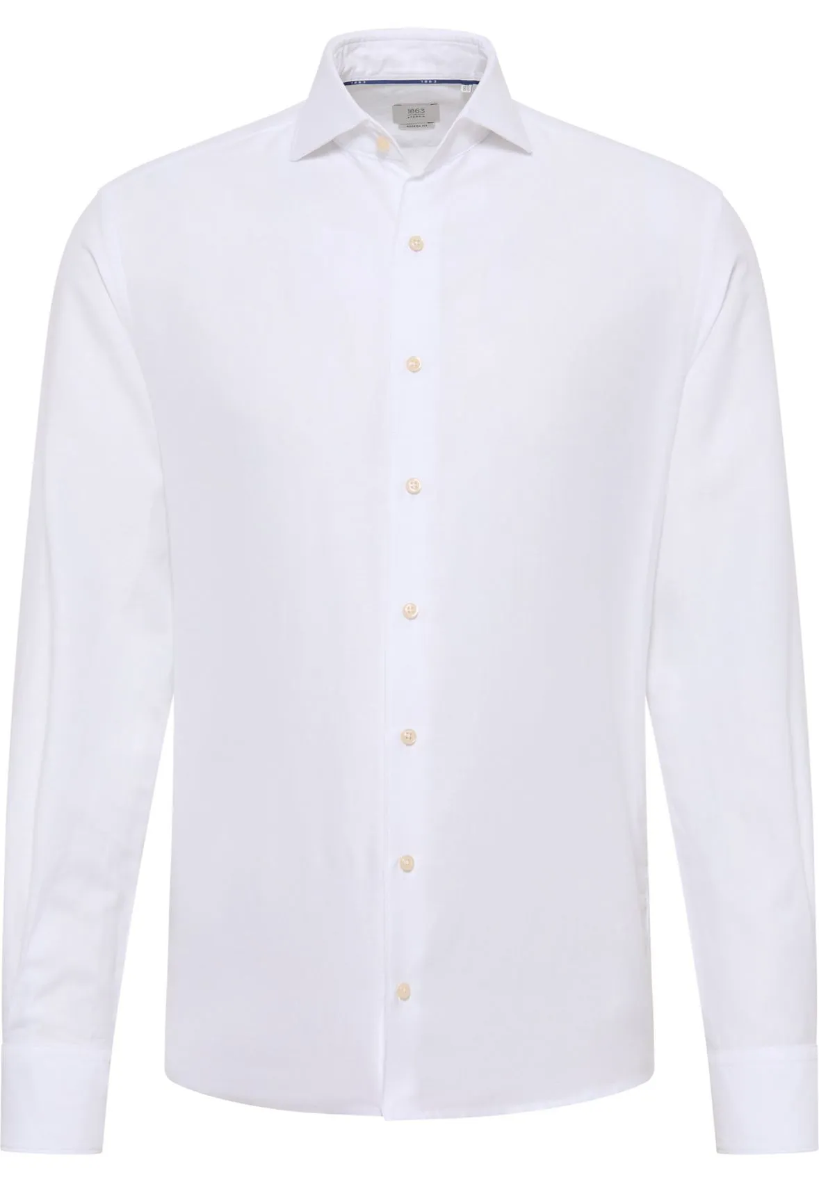 Eterna shirt in white cotton and linen modern fit