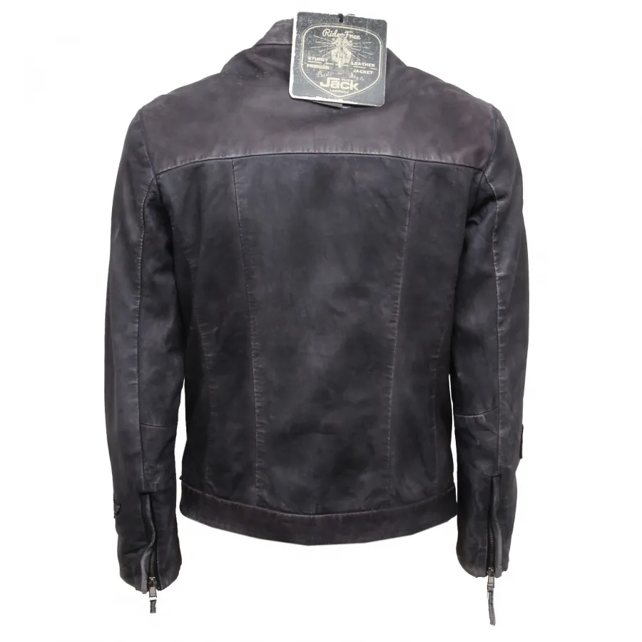 F8314 giubbotto THE JACK MORENO+PATCH GREY   leather jacket man