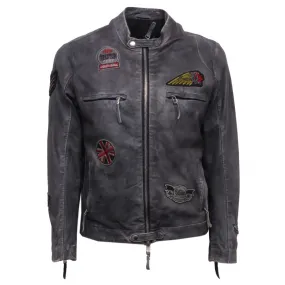 F8314 giubbotto THE JACK MORENO+PATCH GREY   leather jacket man