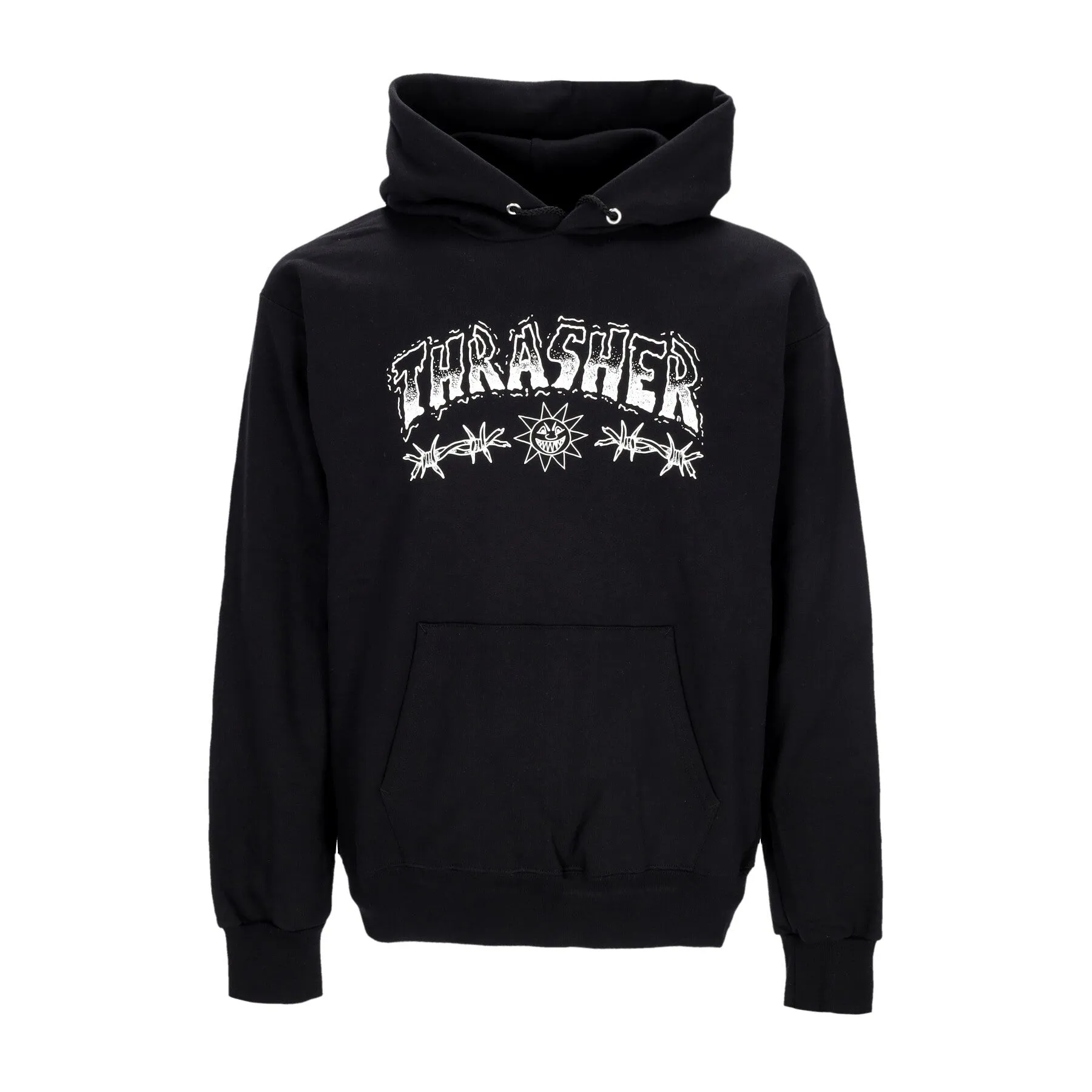 Felpa Cappuccio Uomo Barbed Wire Hoodie Black