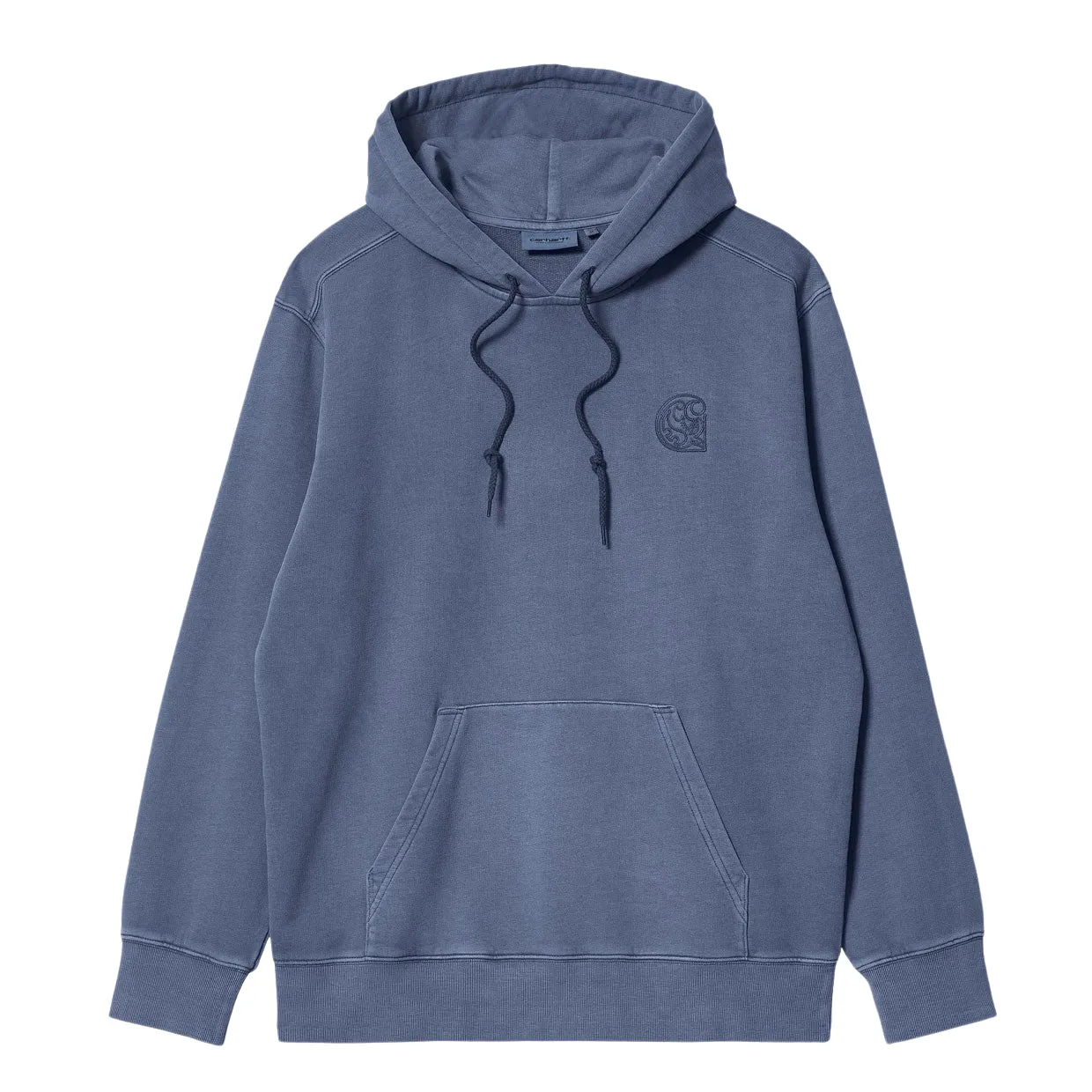 Felpa Carhartt WIP Hooded Verse Patch Blu Lavato