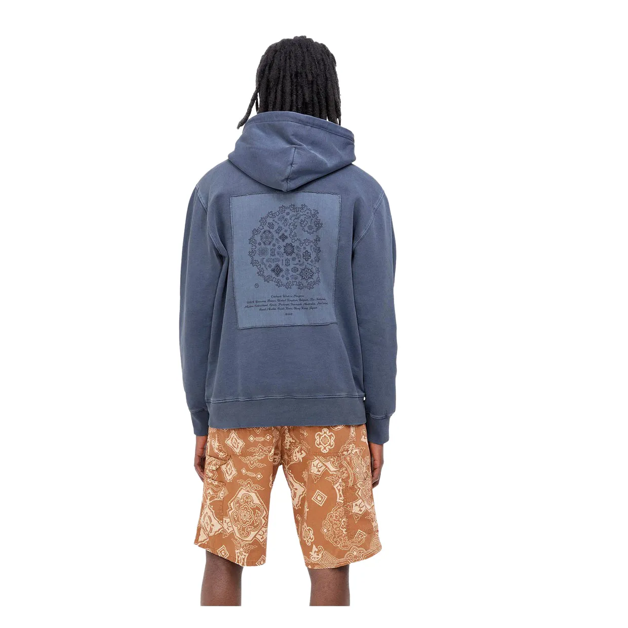 Felpa Carhartt WIP Hooded Verse Patch Blu Lavato