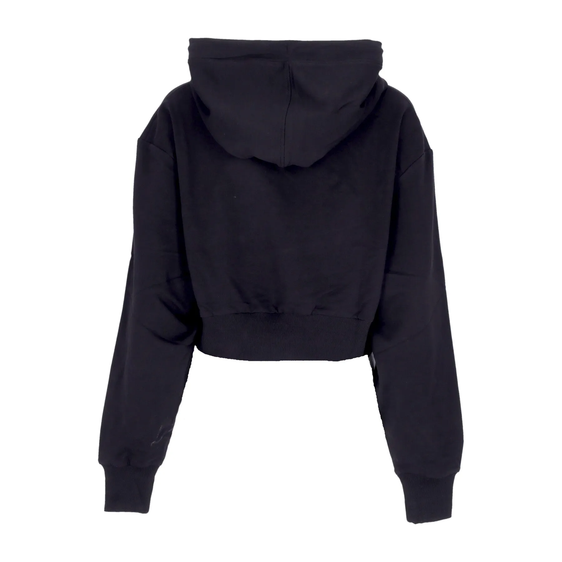 Felpa Leggera Cappuccio Corta Donna Hoodie Black