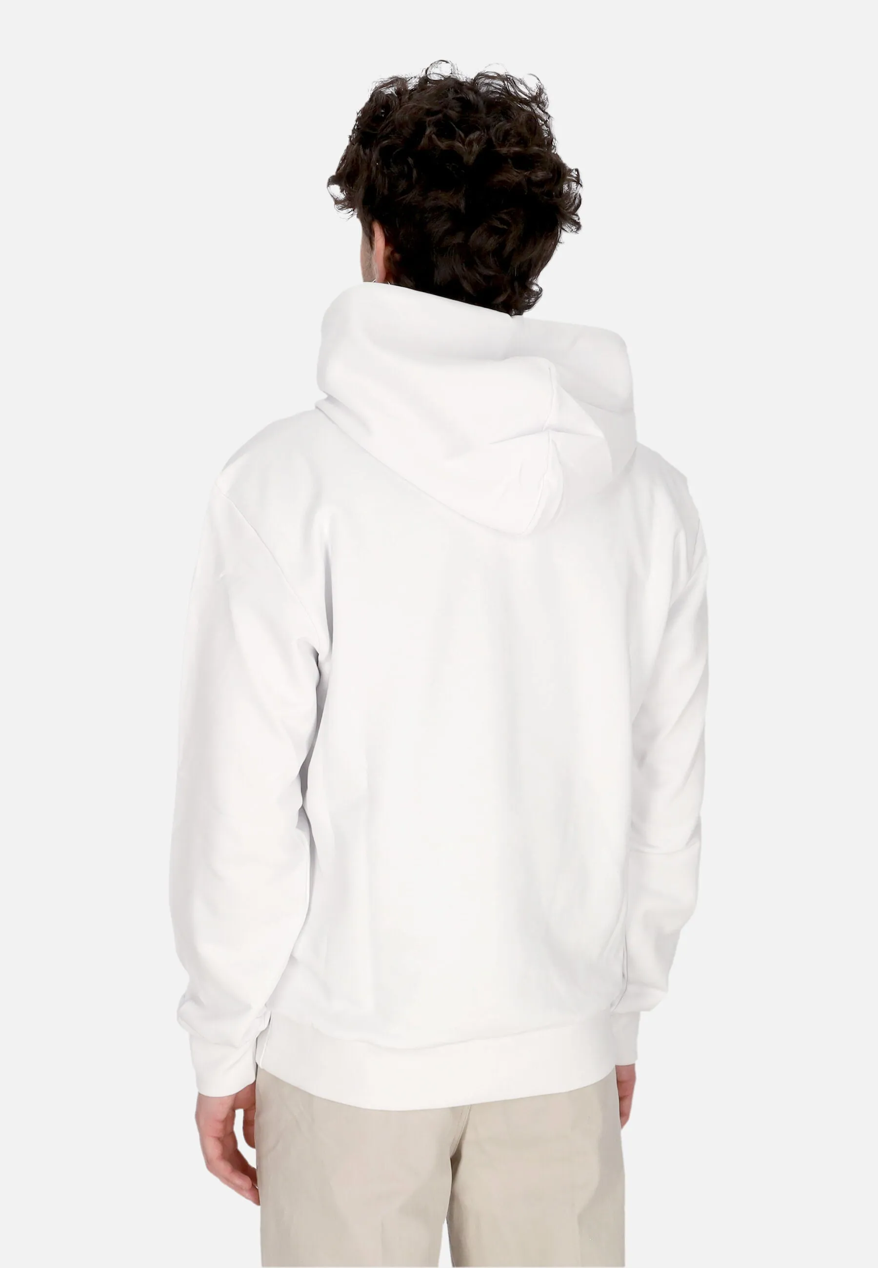 Felpa Leggera Cappuccio Uomo Rock Hoodie White