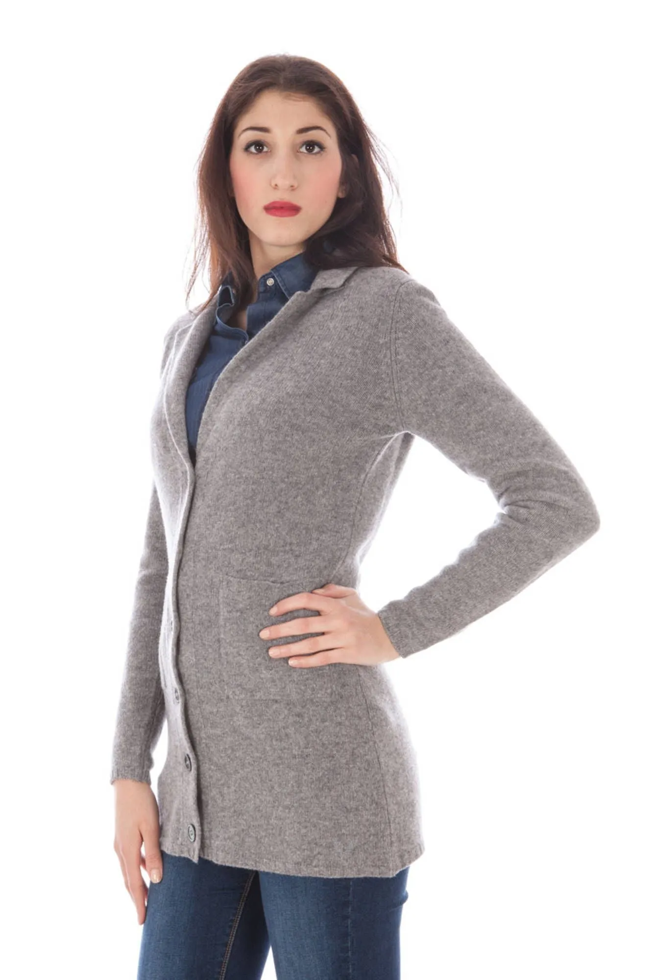 FRED PERRY CARDIGAN DONNA GRIGIO