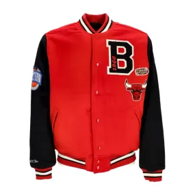 giubbotto college uomo nba team legacy varsity jacket chibul RED/BLACK