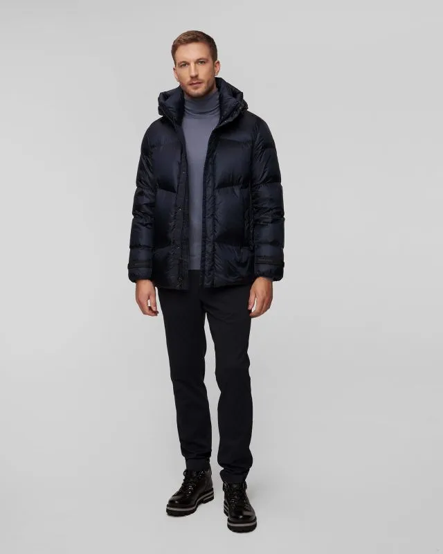 Granatowa kurtka puchowa męska Woolrich Pertex Puffer Jacket CFWOOU0968MRUT3664-melton-blue