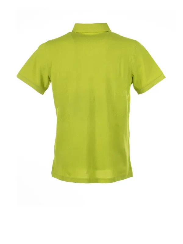 Green short-sleeved polo shirt