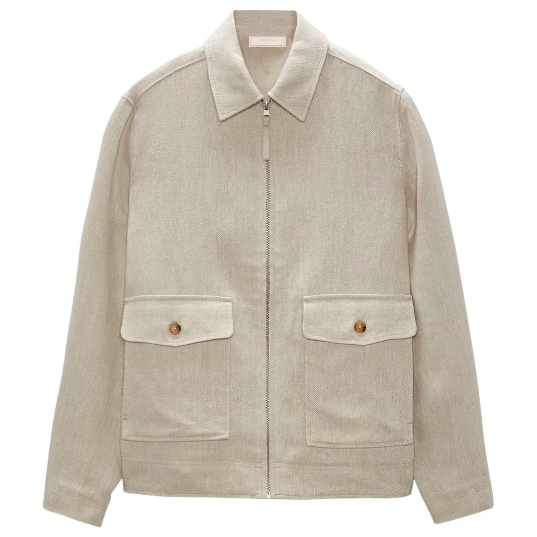 GROFFIER French Linen Zip Up Jacket (Made to Order)