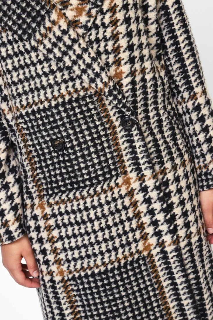  Houndstooth printed coat    