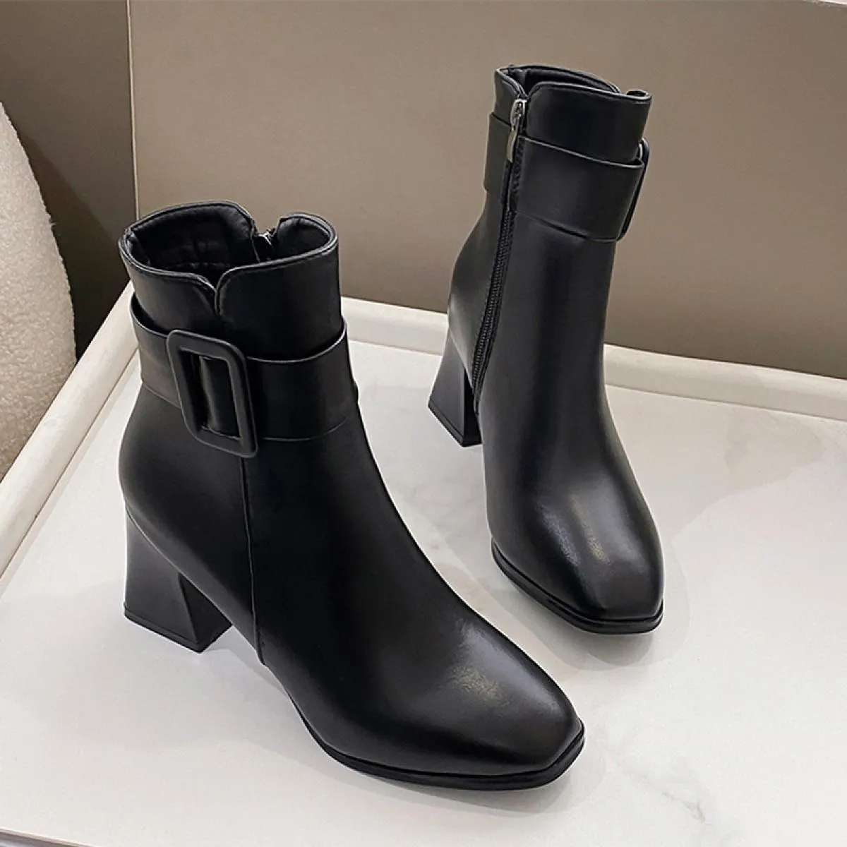 Inverno Scarpe Tacchi Alti Donne Stivali Chelsea 2023 Nuova Tendenza Goth Stivaletti Cerniera Casual Pompe Scarpe Partito Gladia