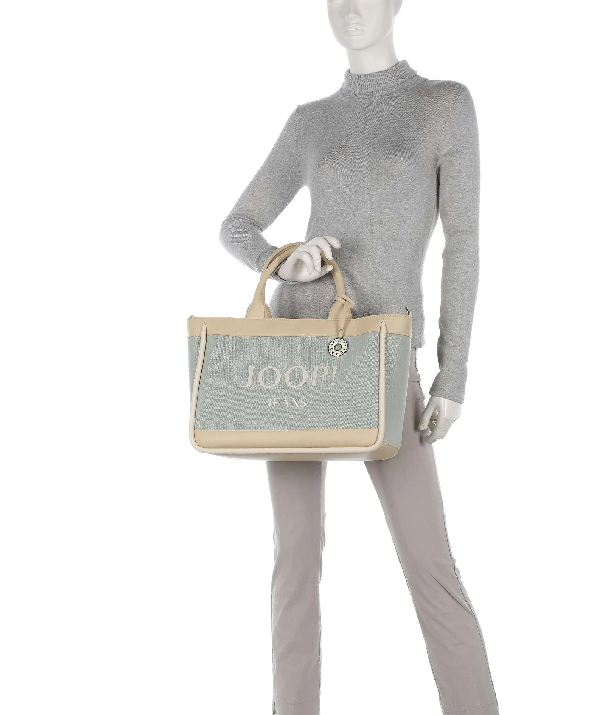  JOOP! Jeans Calduccio Denim Yvette Borsa a mano cotone, pelle sintetica blu/beige  